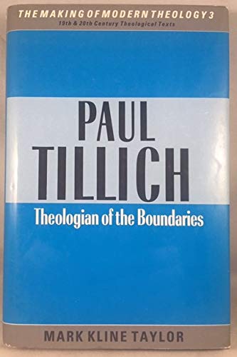 Cover of Paul Tillich theologian of the Boundaries